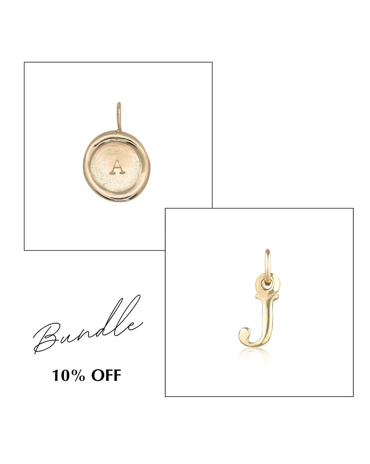 Seal & Block Letter Pendants Set