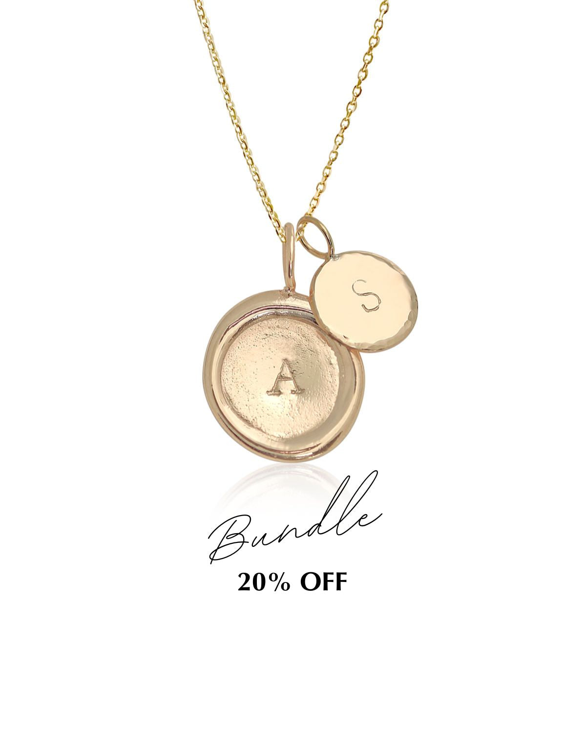 Seal & Halo Necklace Set (Yellow Gold)